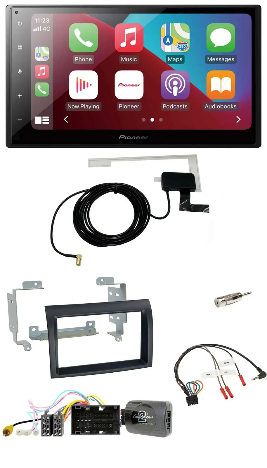 Автомагнитола Pioneer 2 DIN, USB, Bluetooth, DAB, для Citroen Jumper (с 2014), чёрная