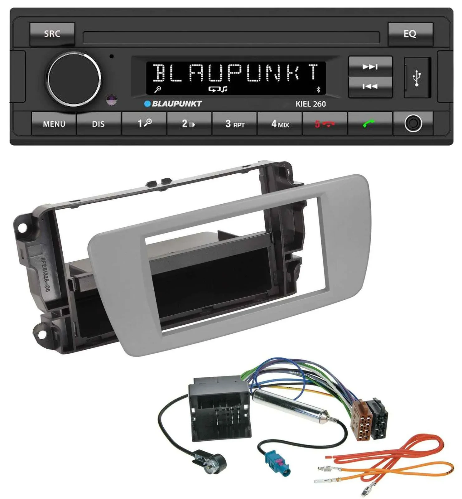 Blaupunkt USB DAB Bluetooth MP3 Autoradio für Seat Ibiza (ab 08) - dublingrau