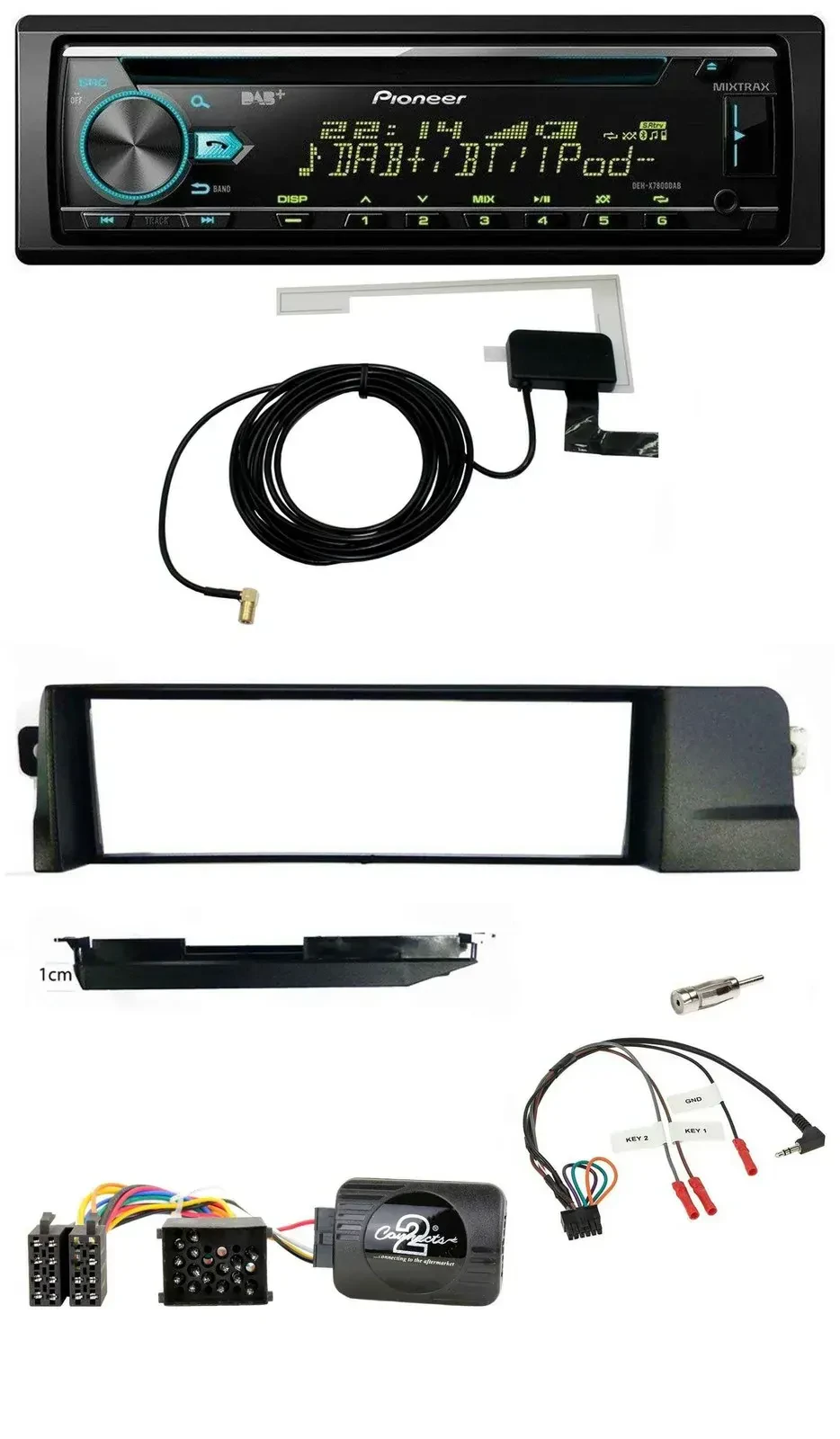 Pioneer MP3 Lenkrad CD USB DAB Autoradio für BMW 3er E46 98-07 Profi Rundpin