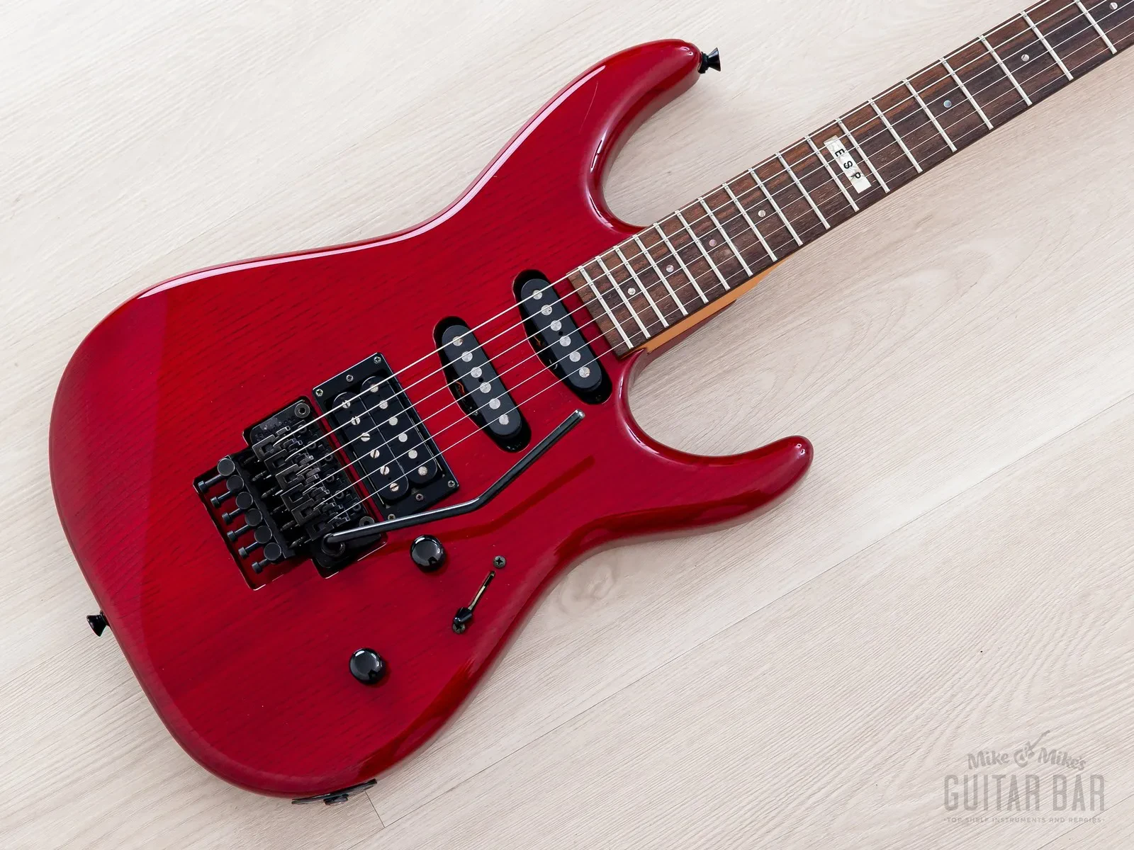 Б/У электрогитара Esp Mirage 1996, Superstrat, SSH, прозрачная красная, Floyd Rose, с бирками