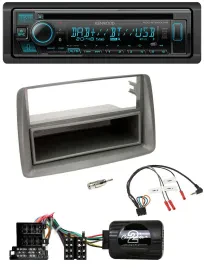 Автомагнитола Kenwood Bluetooth DAB CD USB для Fiat Panda 2004–2010, серый, совместима с кнопками на руле