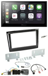 Pioneer Lenkrad Bluetooth DAB 2DIN USB Autoradio für Fiat Doblo ab 15 piano schw