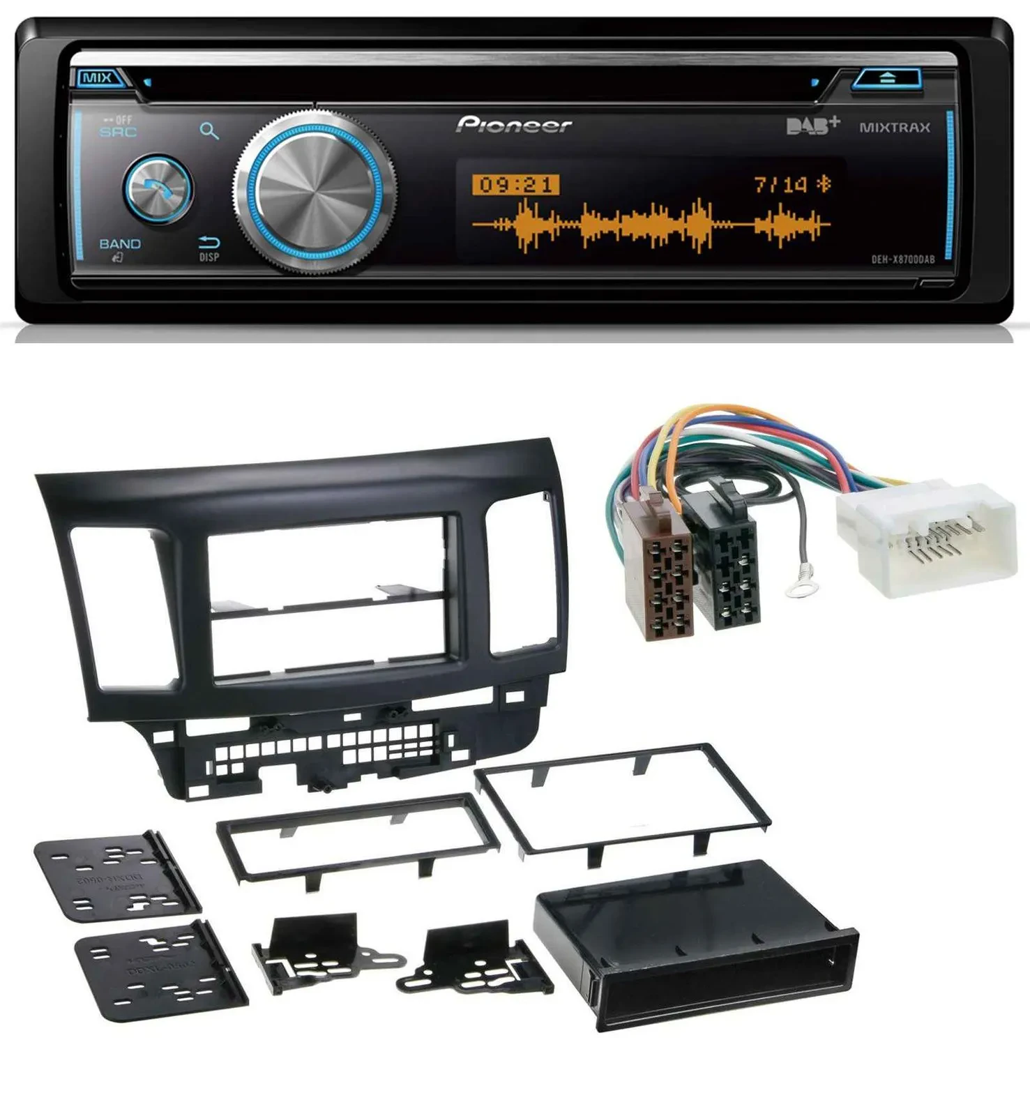 Pioneer MP3 DAB USB CD Bluetooth Autoradio für Mitsubishi Evo Lancer (ab 2008)