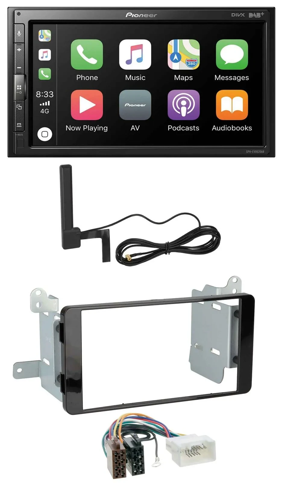 Автомагнитола Pioneer 2-DIN, USB, Bluetooth, DAB, MP3 для Fiat Fullback/Mitsubishi L200