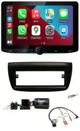 Kenwood Lenkrad USB DAB Bluetooth Autoradio für Fiat Doblo 2012-2015 schwarz