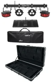 Chauvet DJ GigBAR Flex Lighting Kit w/2) Derby+2) Par Can Lights+Footswitch+Case