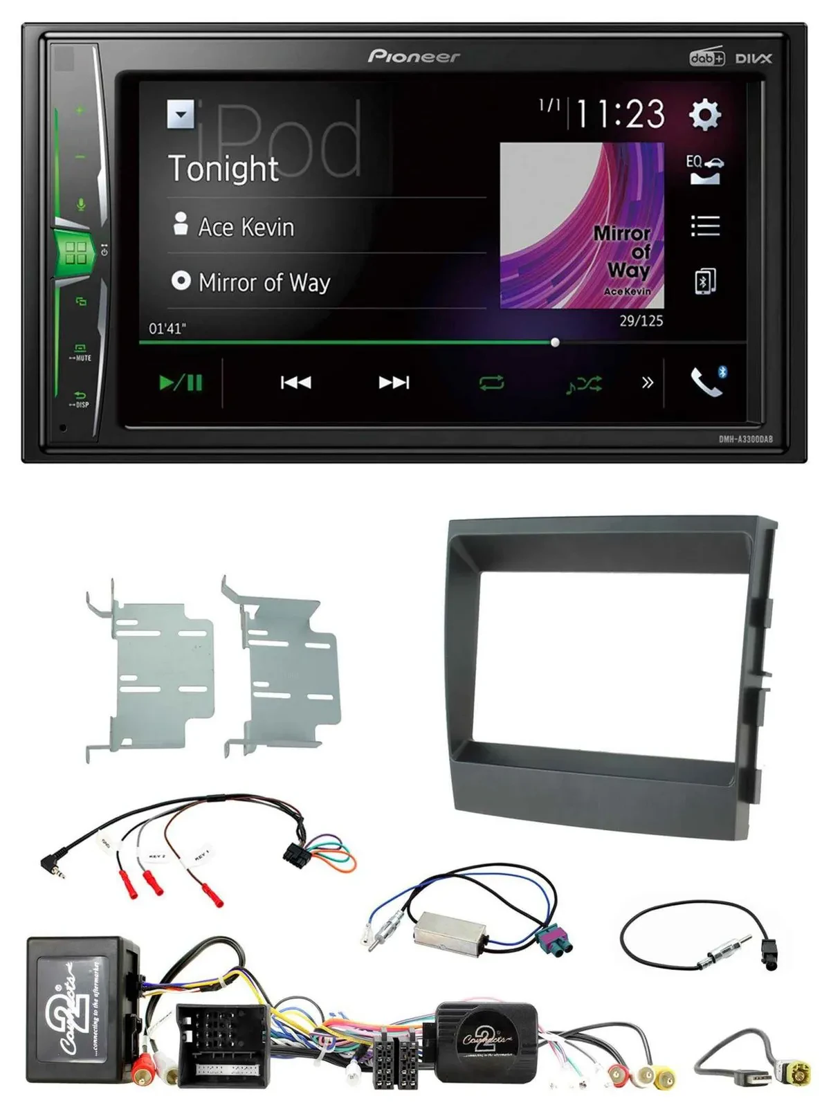 Pioneer 2DIN Lenkrad DAB USB Bluetooth Autoradio für Porsche Panamera MOST-Sound