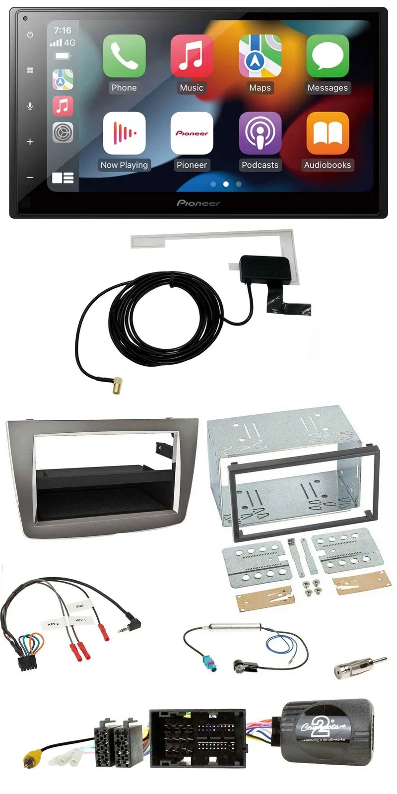 Автомагнитола Pioneer 2DIN USB Bluetooth DAB для Alfa Romeo Mito 2014–2018