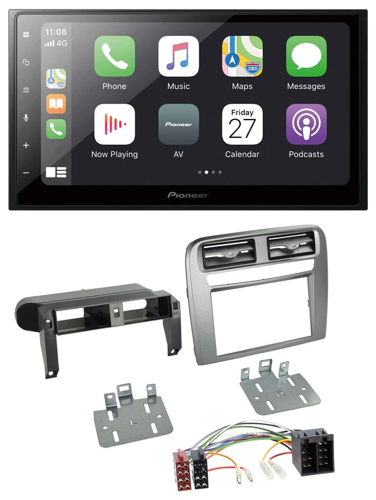 Pioneer MP3 Bluetooth DAB 2DIN USB Autoradio für Fiat Grande Punto 05-09 anthraz