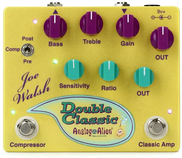 Педаль эффектов для электрогитары Analog Alien Joe Walsh Double Classic Compressor / Overdrive Pedal