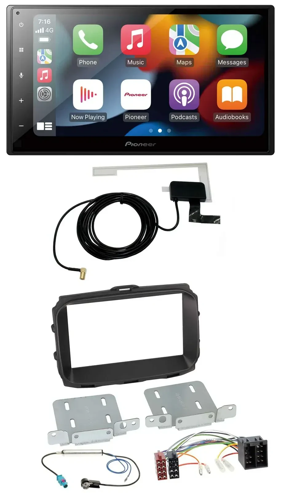 Автомагнитола Pioneer 2-DIN, MP3, USB, Bluetooth, DAB, ISO, для Alfa Romeo Giulietta (2013–2021)