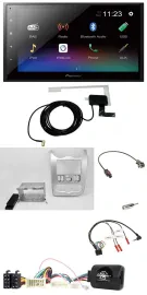Pioneer DAB Lenkrad Bluetooth 2DIN USB Autoradio für Dacia ab 2012 hellsilber