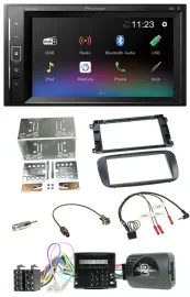 Автомагнитола Pioneer 2DIN DAB Bluetooth USB для Ford S-Max/Mondeo с поддержкой управления на руле
