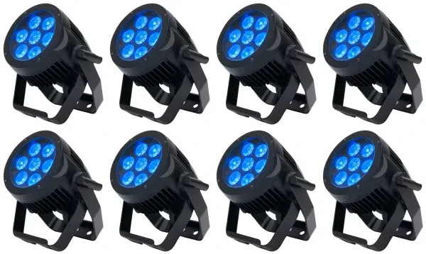 Прибор смены цвета American DJ 7P HEX IP65 RGBAW+UV LED DMX (8 штук)