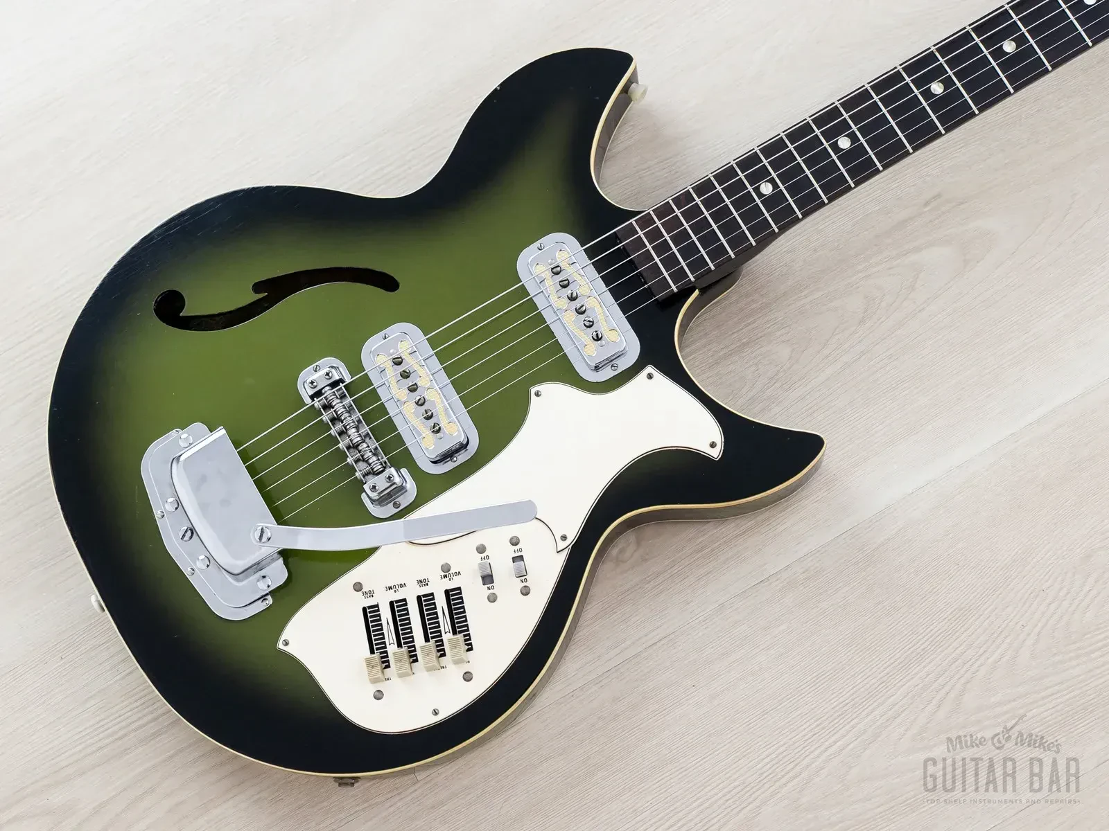 1971 Harmony Rebel H82G Vintage Hollowbody Guitar w/ DeArmond Gold Foils