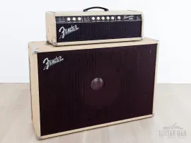 1962 Fender Showman Blonde Brown Panel Vintage Piggyback Tube Amp 1x15 Tone Ring