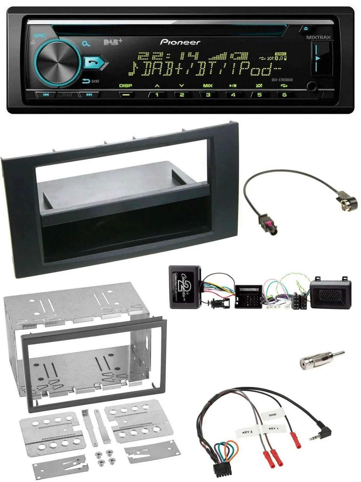 Автомагнитола для Ford Kuga 2008–2012 Pioneer DAB, CD, USB, Bluetooth, черный