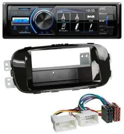 JVC Bluetooth MP3 USB DAB Autoradio für Kia Soul PS ab 14 piano-schwarz