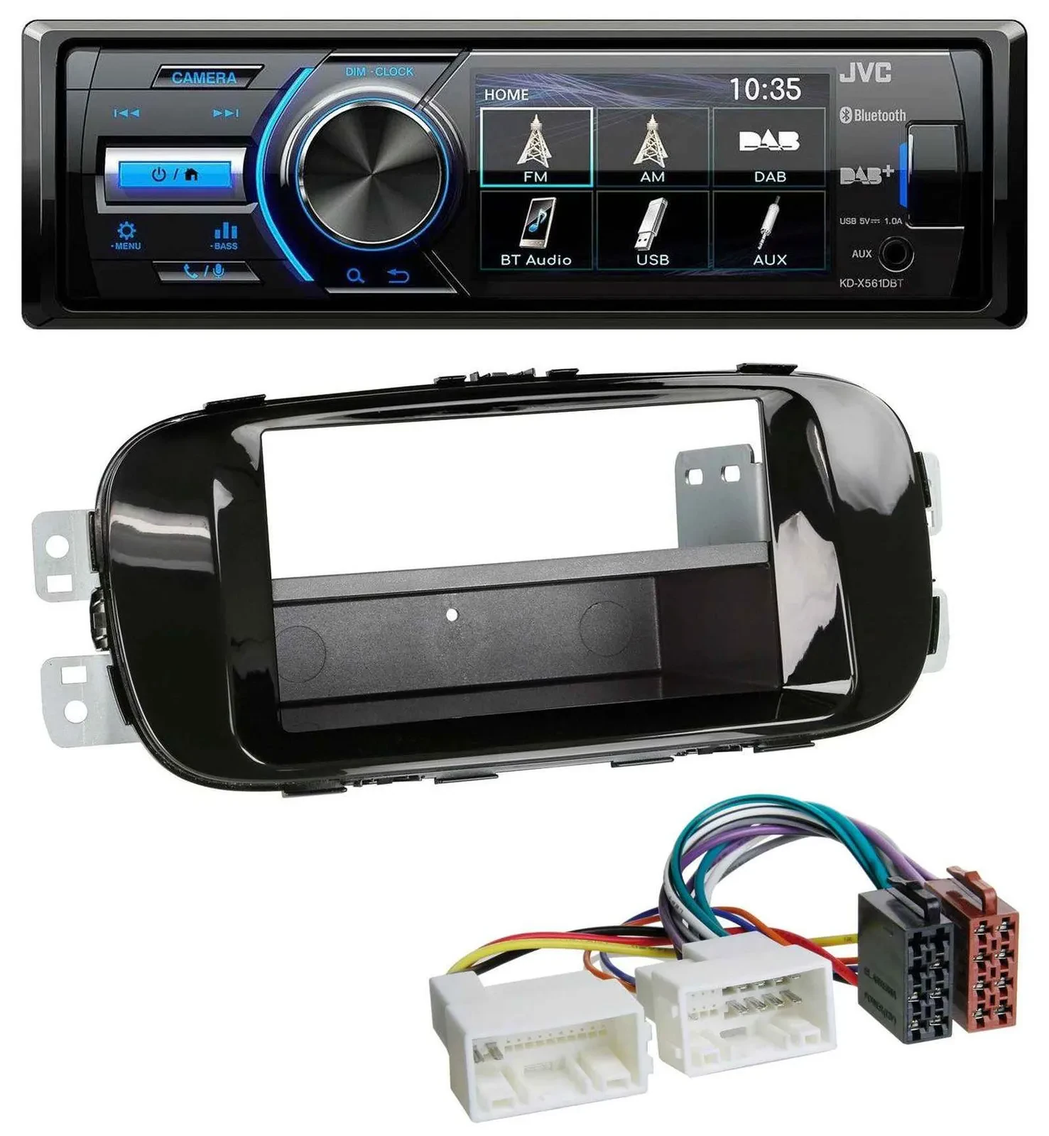 JVC Bluetooth MP3 USB DAB Autoradio für Kia Soul PS ab 14 piano-schwarz
