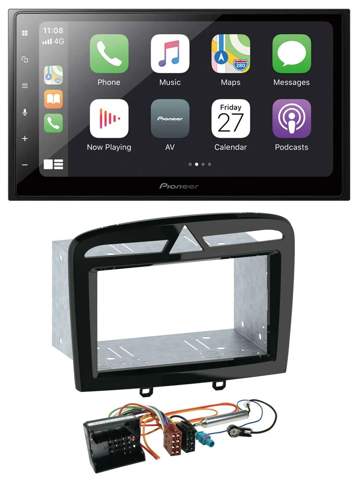 Pioneer MP3 Bluetooth DAB 2DIN USB Autoradio für Peugeot 308 SW CC 09-14 schwarz