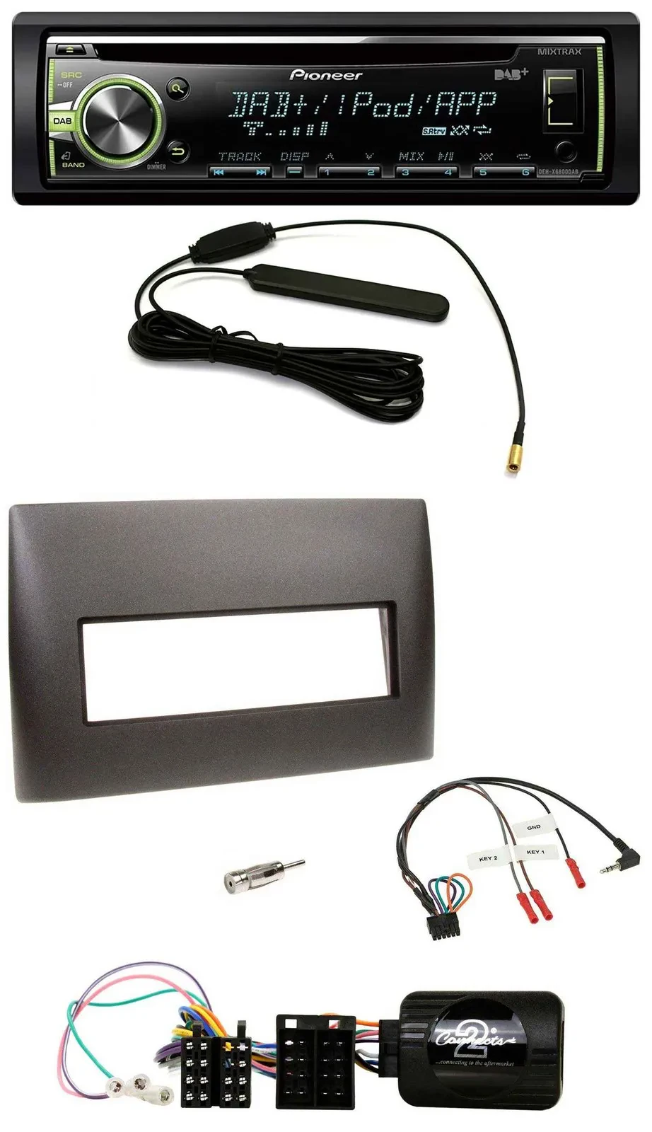 Автомагнитола для Fiat Stilo (2001–2007) Pioneer MP3 USB CD DAB черная