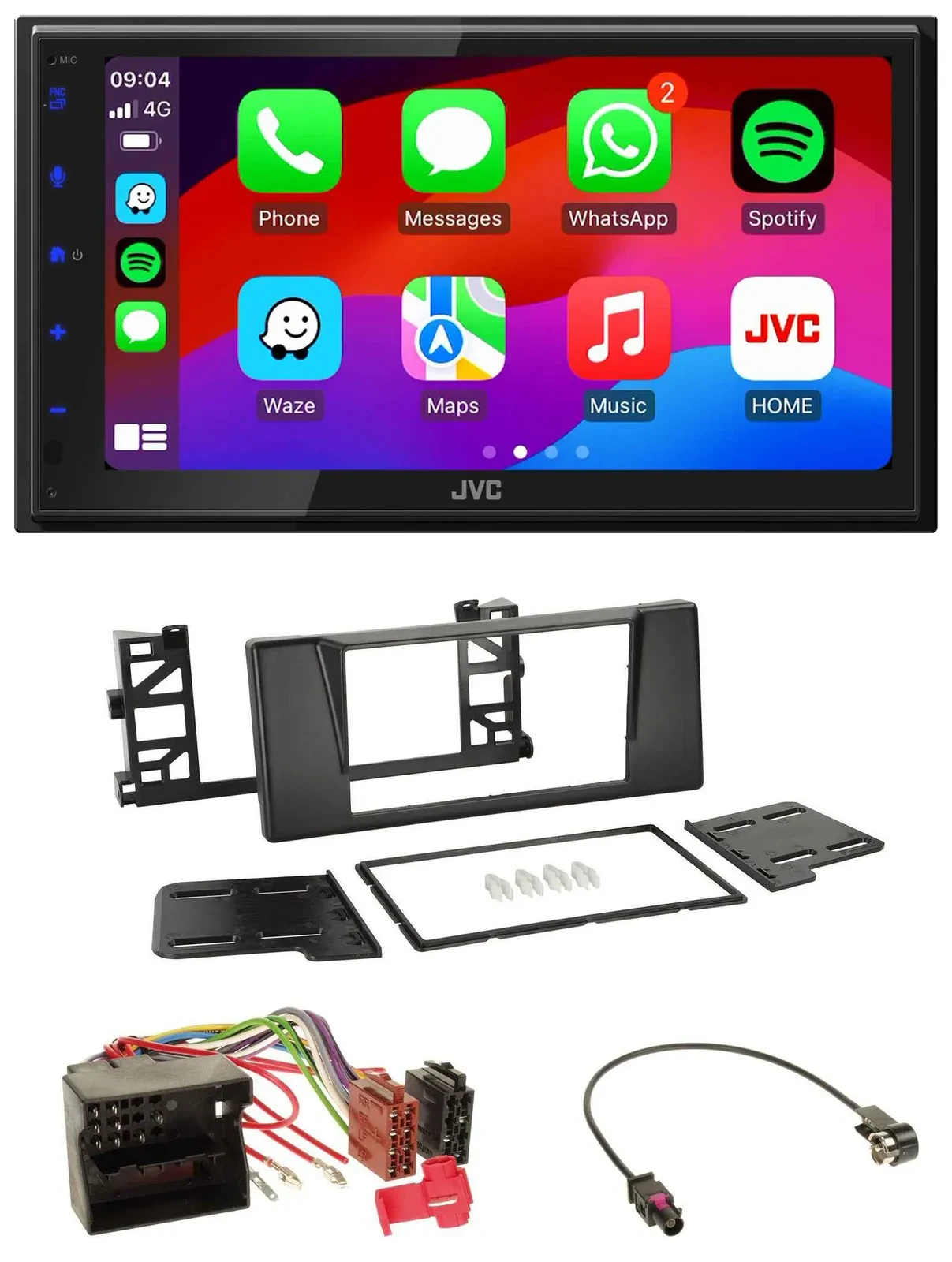 JVC Bluetooth 2DIN MP3 DAB USB Autoradio für BMW 5er E39 X5 Quadlock