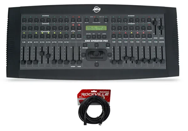 American DJ ADJ DMXOPERATOR PRO 136-Channel DMX Lighting Controller+50 Ft. Cable