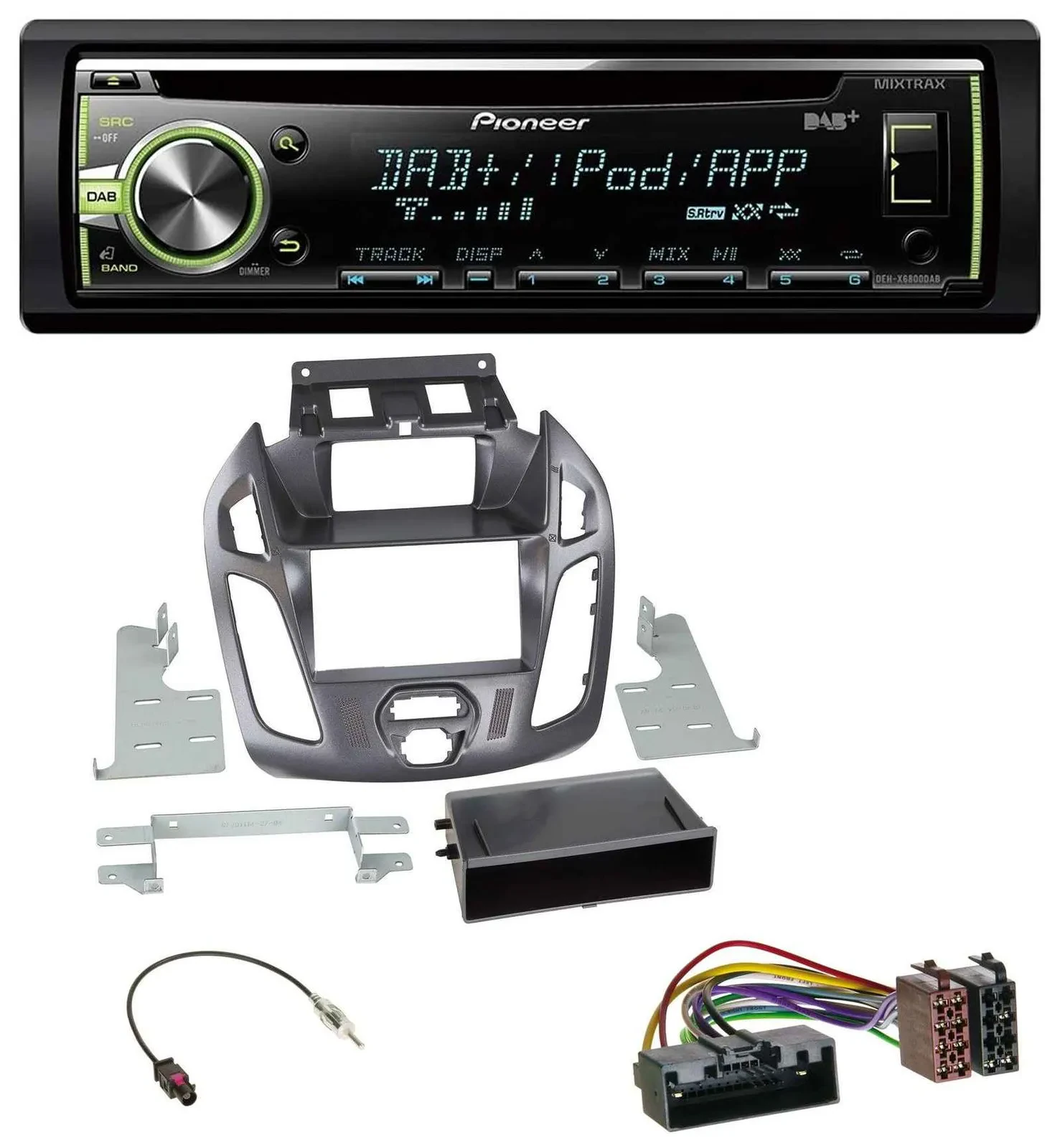 Pioneer DAB USB MP3 AUX CD Autoradio für Ford Transit Connect 12-18 Display Pega
