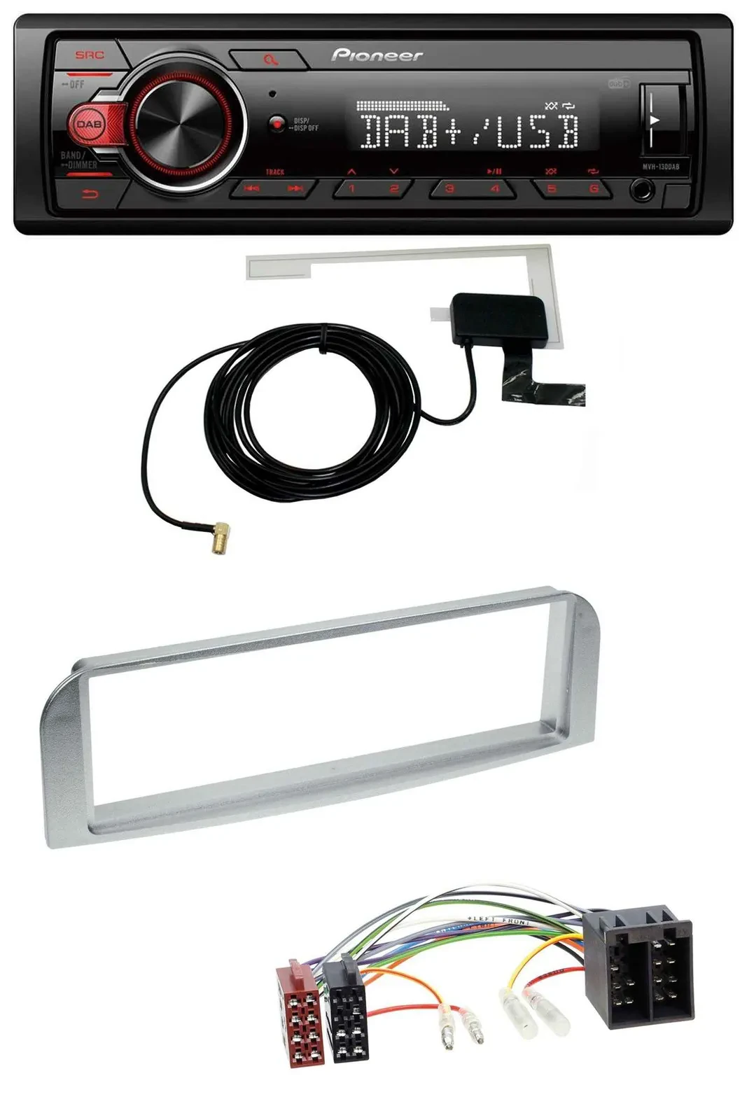 Автомагнитола для Alfa Romeo 147/GT Pioneer 1-DIN MP3 DAB USB AUX серебристо-серая