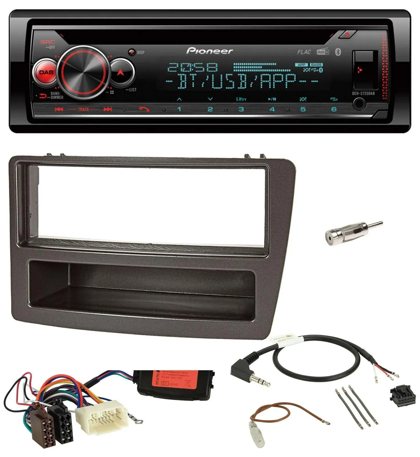 Автомагнитола для Honda Civic 2004–2006 Pioneer DAB/CD/Bluetooth/USB, антрацит