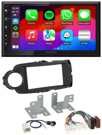 Kenwood MP3 USB DAB 2DIN Bluetooth Autoradio für Toyota Yaris 11-20 schwarz