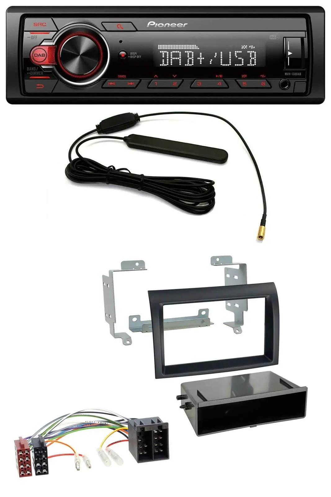 Автомагнитола для Fiat Ducato (2006–2010) Pioneer 1-DIN, MP3, DAB, USB, AUX, черный