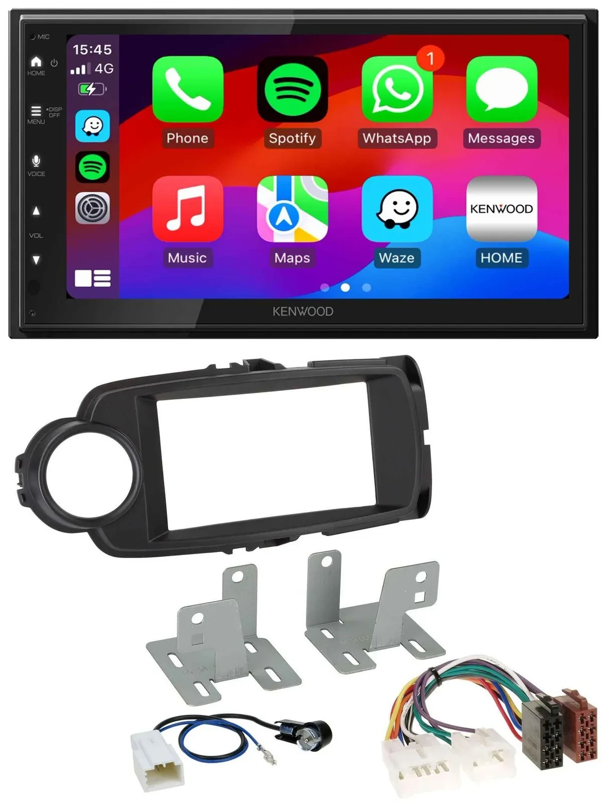 Kenwood MP3 USB DAB 2DIN Bluetooth Autoradio für Toyota Yaris 11-20 schwarz