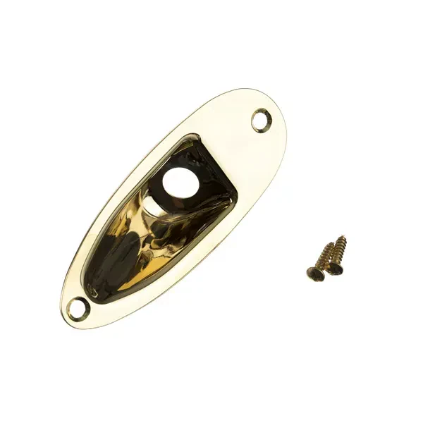 Джек-пластина для гитары Fender Super Strat Input Jack Plate Ferrule (Import Models) золотой
