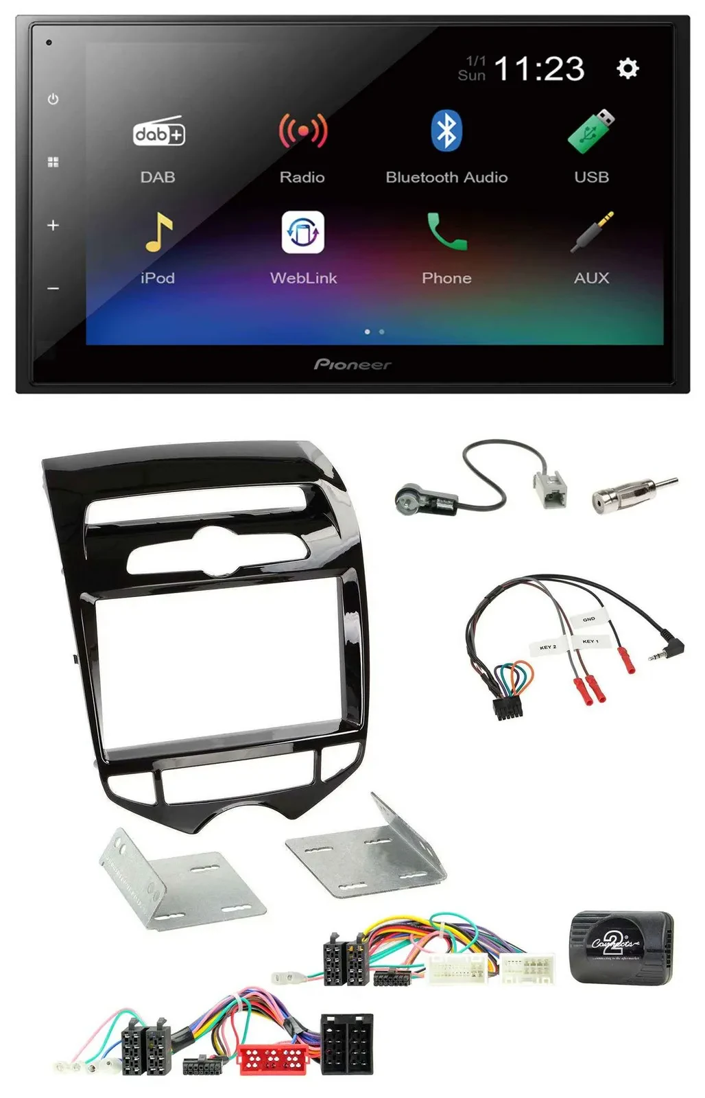 Pioneer USB Bluetooth DAB 2DIN Lenkrad Autoradio für Hyundai ix20 ab 10 autom. K