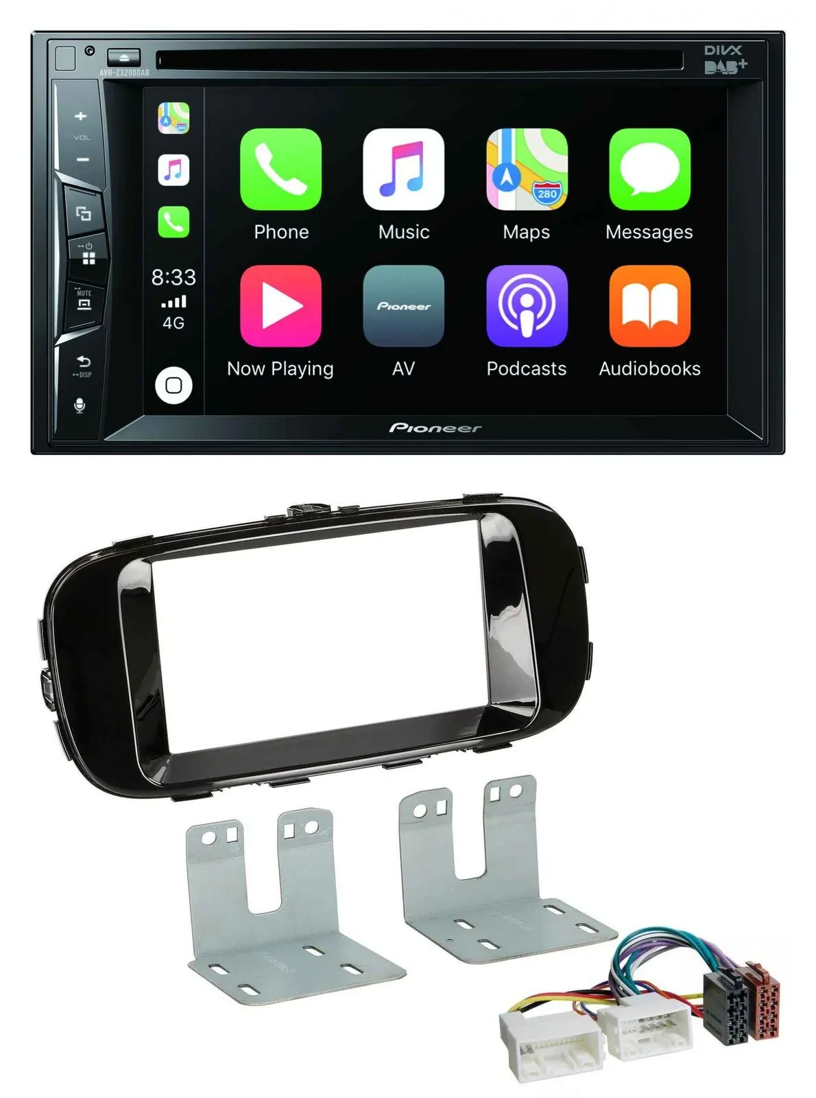 Автомагнитола Pioneer 2DIN, MP3/USB/DVD, Bluetooth, DAB, для Kia Soul PS (с 2014), черный (piano black)