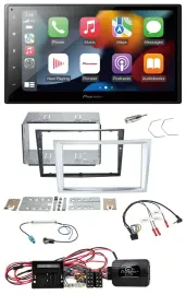 Автомагнитола Pioneer 2DIN, DAB, Bluetooth, USB, для Opel Corsa D (с 2009 г.), матовый хром, с поддержкой кнопок на руле