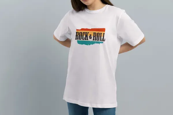 Футболка Popmerch WWXL111 "Color Rock & Roll" белая, женская, размер XL