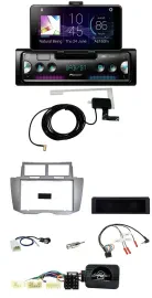 Автомагнитола для Toyota Yaris 2007–2011 Pioneer DAB, Bluetooth, USB, серебристая