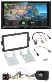 Автомагнитола для Dacia Sandero Kenwood 2DIN, навигация, DAB, Bluetooth, USB, поддержка TMC