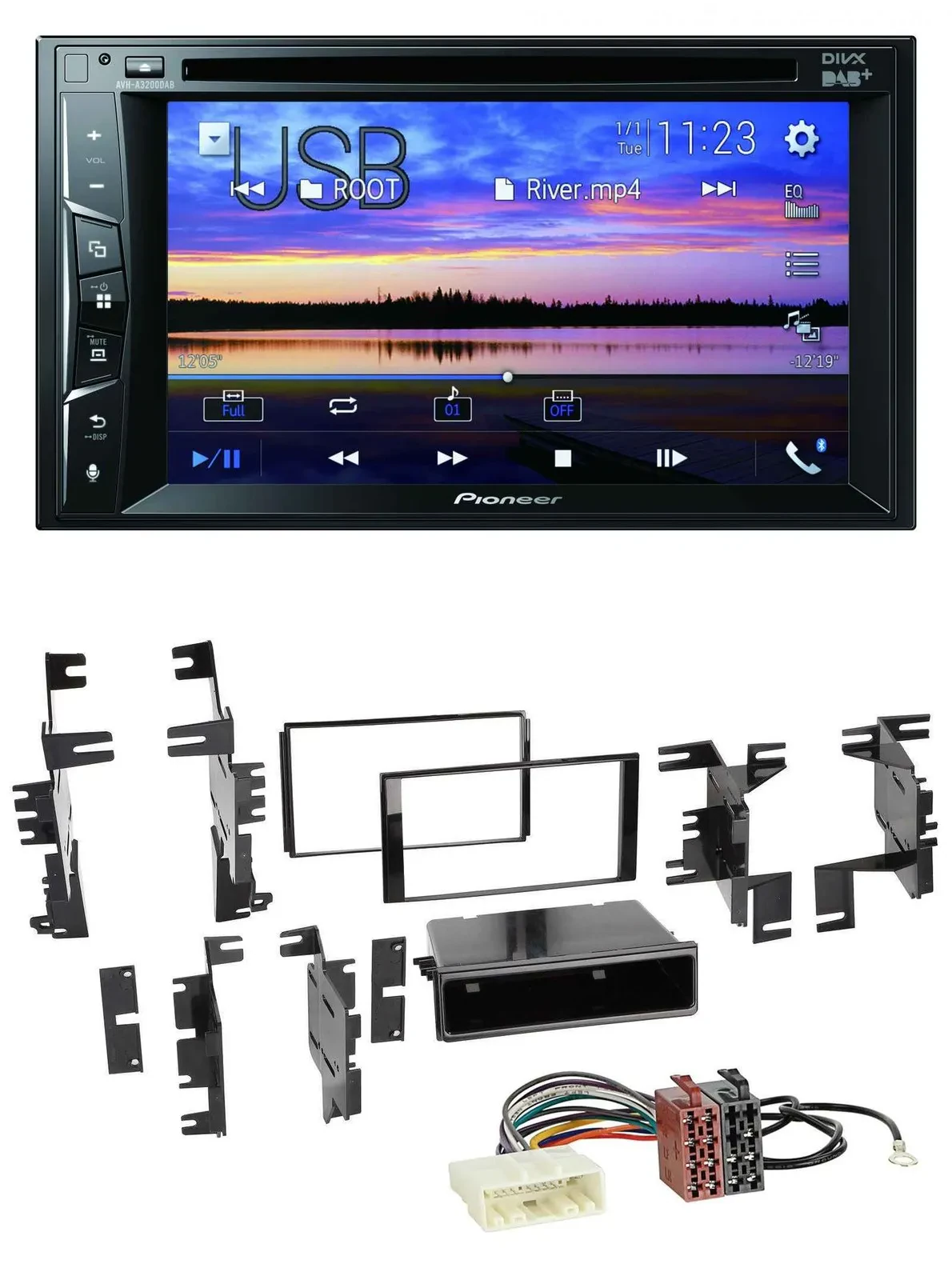 Автомагнитола Pioneer 2DIN Bluetooth USB DVD DAB MP3 для Nissan Cube (с 2009 г.) и Frontier