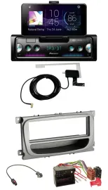Pioneer DAB Bluetooth MP3 USB Autoradio für Ford Mondeo S-Max 07-14 silber Ablag