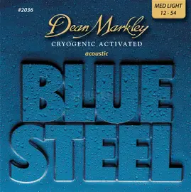 Комплект струн для акустической гитары Dean Markley DM2036 Blue Steel, латунь, 12-54
