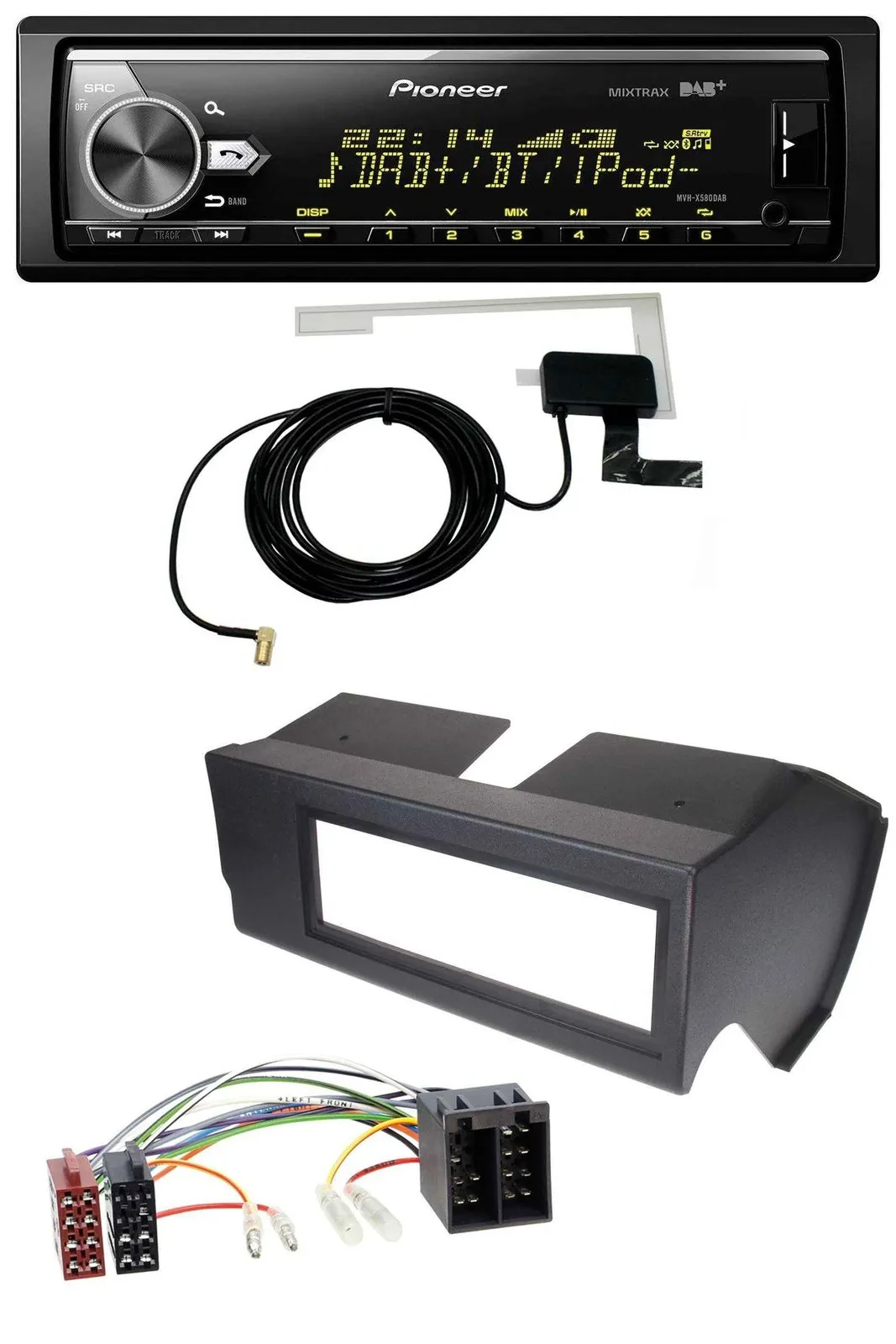 Автомагнитола для Fiat Panda (до 2002) Pioneer Bluetooth DAB USB MP3 черный