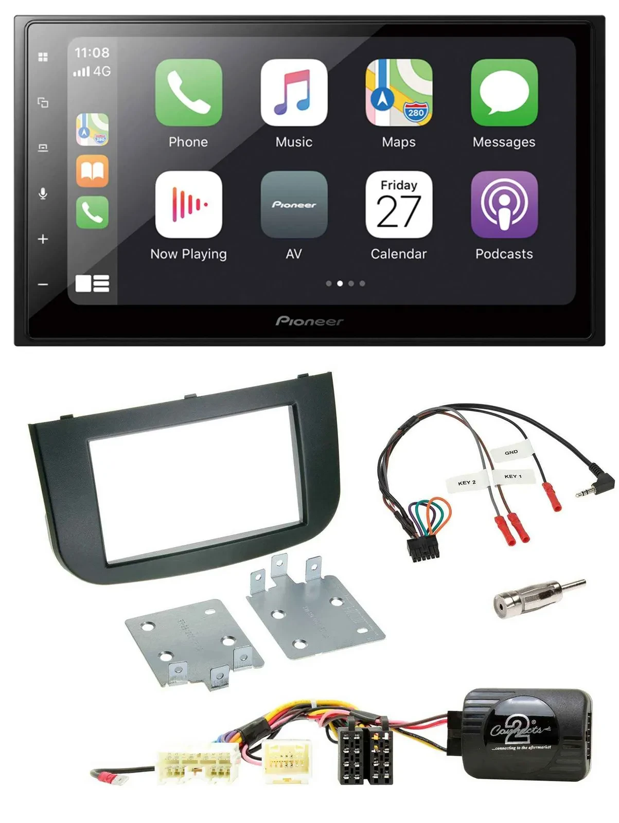 Pioneer Lenkrad Bluetooth DAB 2DIN USB Autoradio für Mitsubishi Colt 2008-2020
