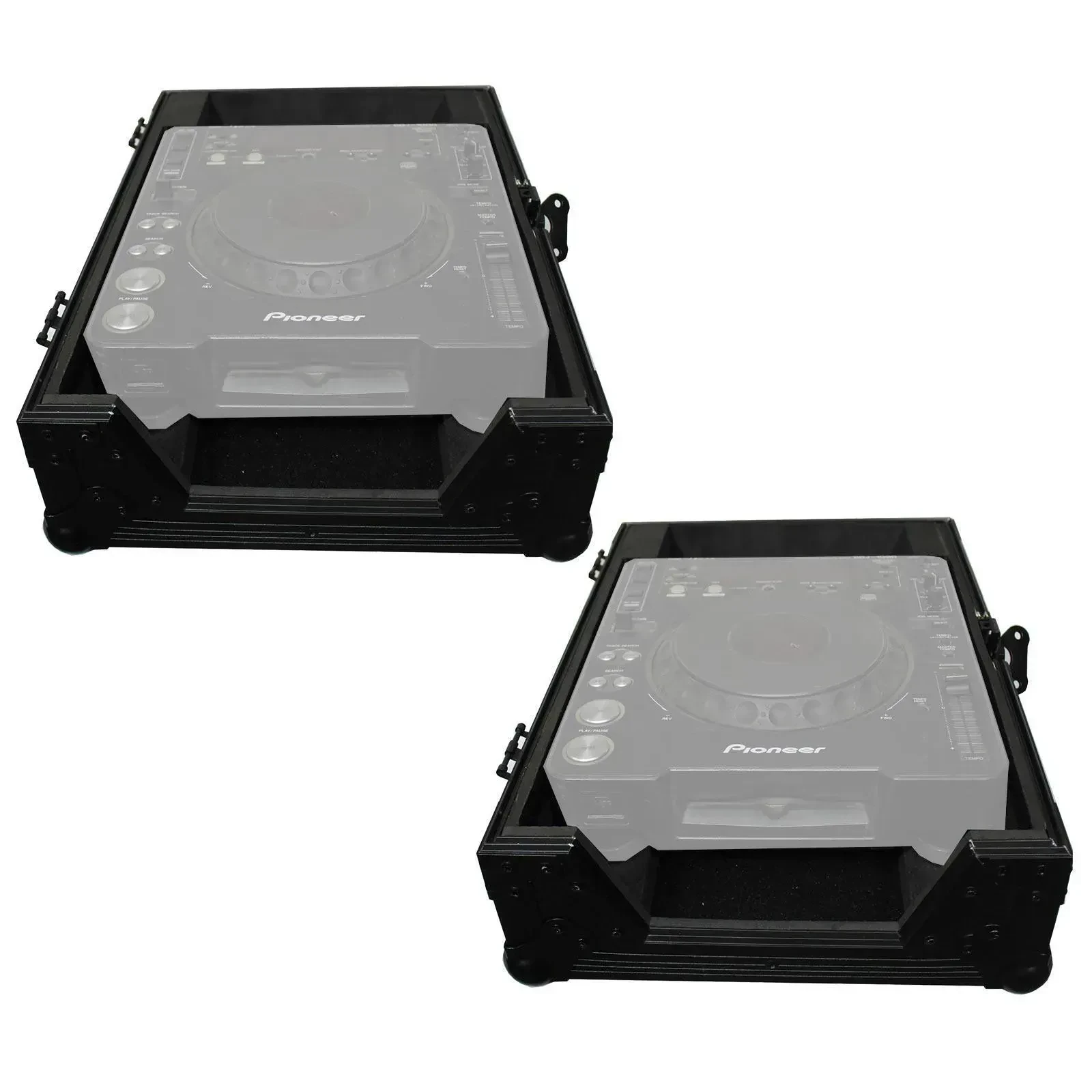 ProX XS-CD Large Format Tabletop CD/CDJ Player Flight Case Pair - Black