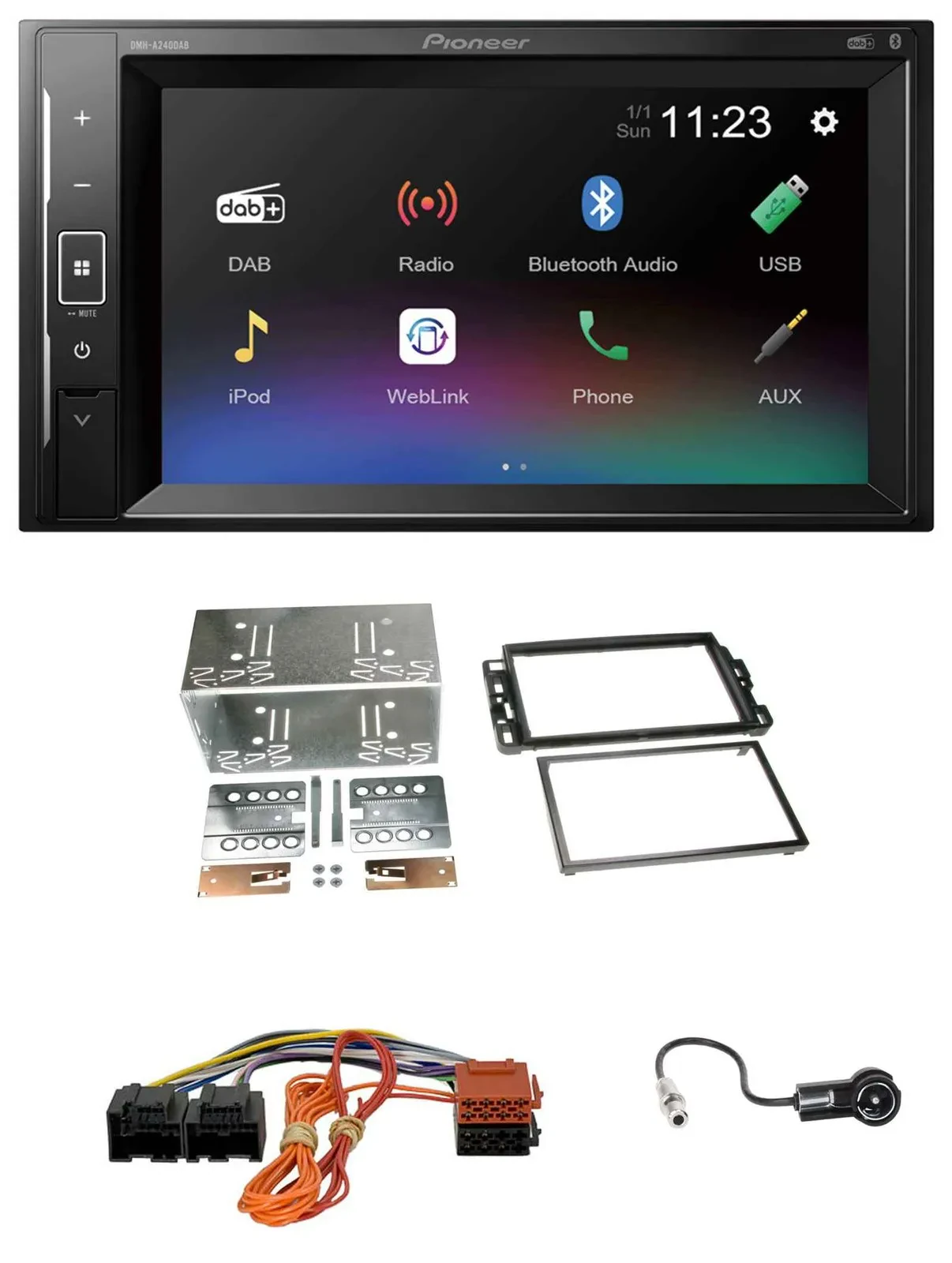 Pioneer DAB MP3 2DIN Bluetooth USB Autoradio für Cadillac BLS (2006-2010)