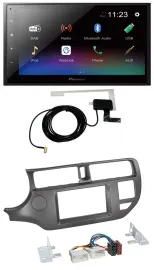 Автомагнитола Pioneer 2 DIN, DAB, Bluetooth, USB для Kia Rio UB (2011–2014), антрацит