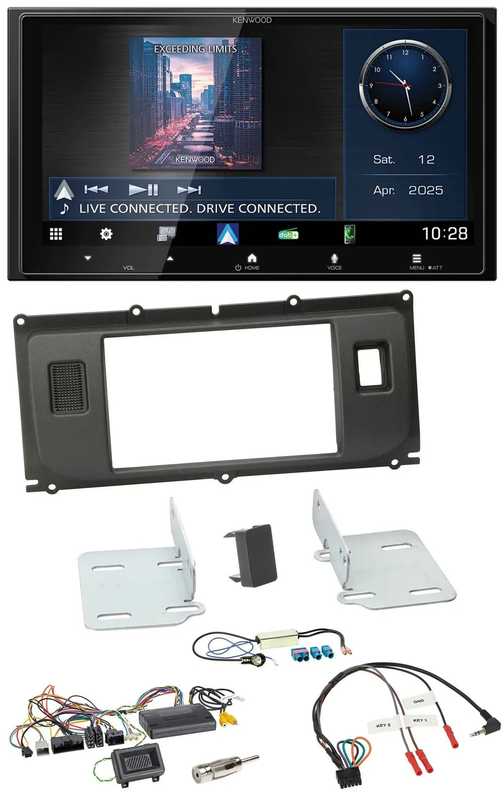 Kenwood Bluetooth 2DIN USB DAB Lenkrad Autoradio für Land Rover Evoque 11-13 Bli
