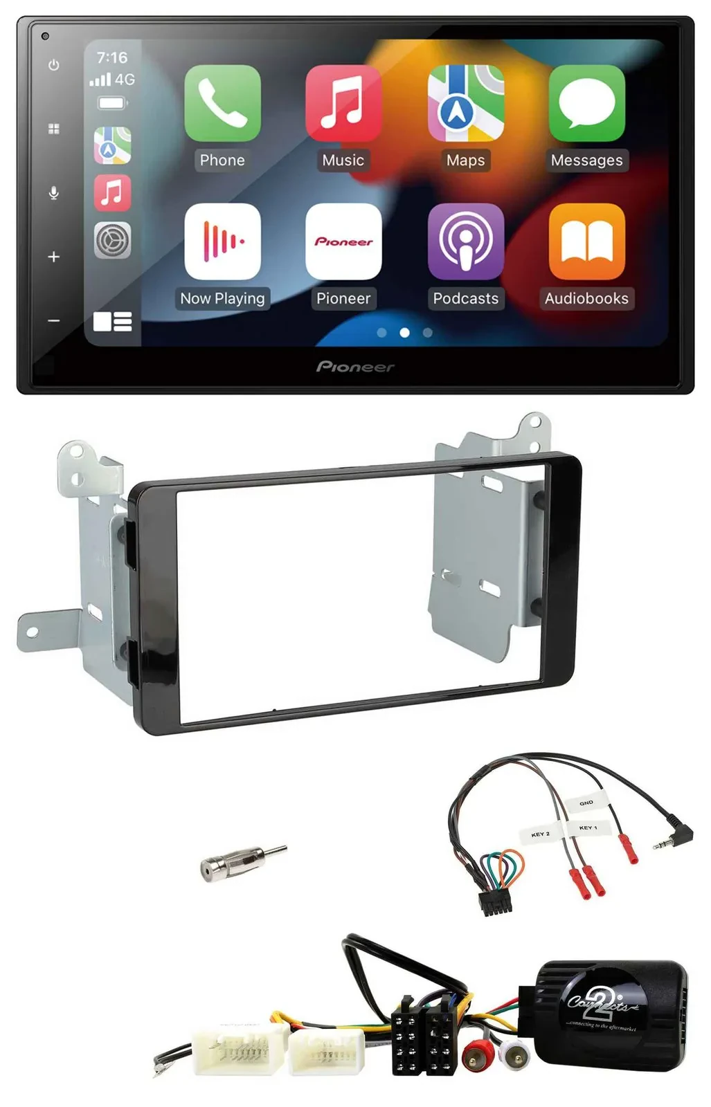 Pioneer DAB Bluetooth 2DIN USB Lenkrad Autoradio für Mitsubishi L200 ab 10/2015